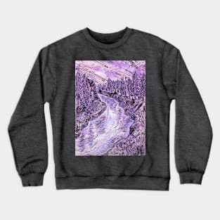 Purple Forest Stream Crewneck Sweatshirt